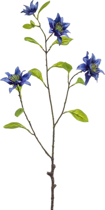 Emerald - Kunstbloem Clematis 75cm blauw - Kunstplant voor binnen