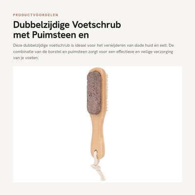 Dailygoods- Voetscrub Dubbelzijdig - Voetborstel - Puimsteen - Eeltverwijderaar - Voetverzorging - 18 cm Lengte