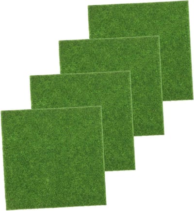 Kunstgras Miniatuur Ornament - Modelgras Nepgras - Microlandschap Decoratie - Levensecht PVC - 15 x 15 cm - Groen