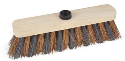 Zebrahouten bezem met kokosvezels en PVC - 29 cm voor buiten