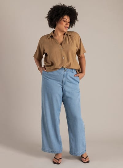 YEST CURVE Nathalia Tops - Summer Taupe - maat X-0(44)