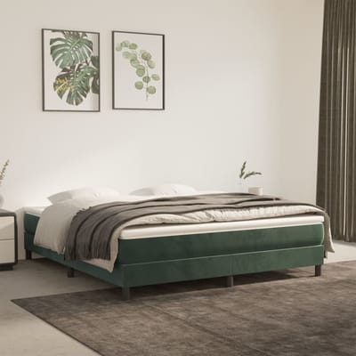 vidaXL - Pocketveringmatras - medium - 160x200x20 - cm - fluweel - donkergroen