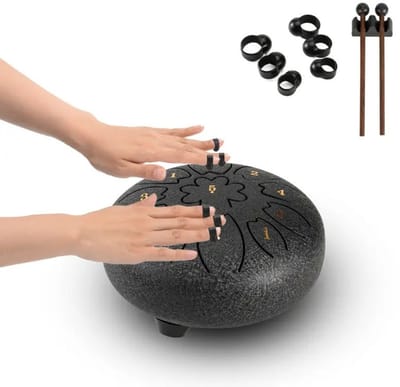 Livano Handpan - Tongue Drum - Steel - Regen - Klankschaal - Marineblauw - 2pc