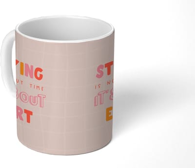 Mok - Koffiemok - Studeren - Tijd - Spreuken - Student - Mokken - 350 ML - Beker - Koffiemokken - Theemok
