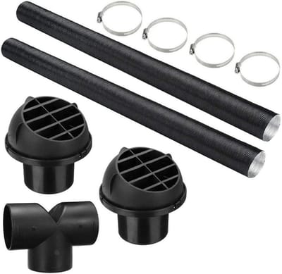 75mm Aluminium Kachel Buis Slang voor Auto Verwarming - T Stuk Warm Air Outlet Vent - Clips Set Hoge Temperatuur Versterkte Hot & Koude Lucht Duct