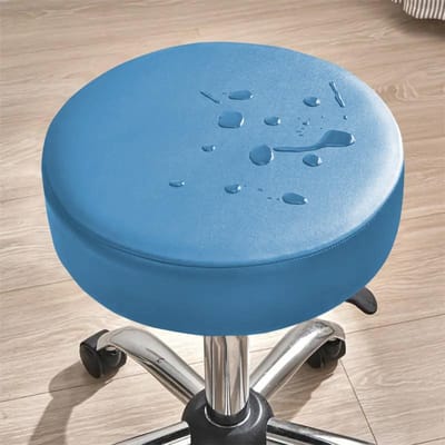 Housse de Tabouret Rond en Cuir PU Imperméable et Anti-Poussière Housse de Chaise Universelle Bar Bar Salon de Coiffure Chaise Ronde Pivotante Housse de Chaise 36cm