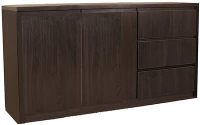 Dressoir melamine donker walnoot 160cm Cassie kunststof kast