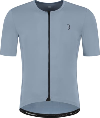BBB Cycling Essence Fietsshirt Heren Korte Mouw - 15-25 °C - Ademend MTB en Wielrenshirt met 3 Achterzakken - IJs Blauw