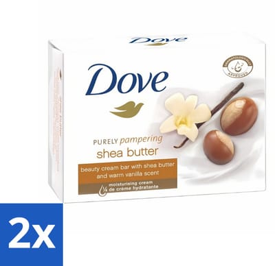 Dove - Zeep - Purely Pampering - Sheaboter - Verzachtend en bloemig - 90 g - Voordeelverpakking - 2 stuks