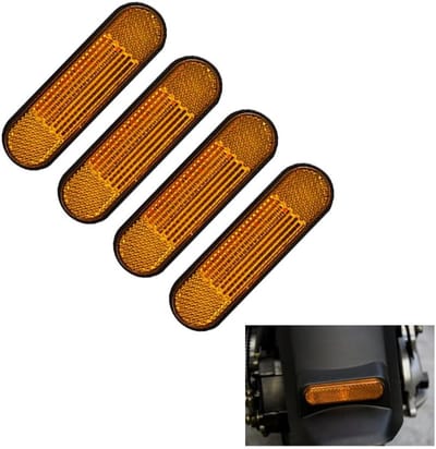 Reflectoren Set - Zelfklevend Geel - Verhoogde Zichtbaarheid - Weerbestendig Materiaal - 96 x 24 x 8 mm - Geel