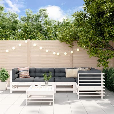 vidaXL - 6-delige - Loungeset - massief - grenenhout - wit