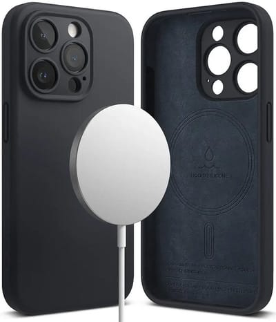 Ringke Silicone Hoesje Geschikt voor Apple iPhone 15 Pro | Compatible met MagSafe | Back Cover Hoesje | Siliconen | Blauw