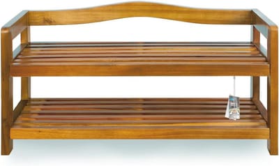 Schoenenrek met 2 Niveaus - 80kg Laadvermogen - Massief Acaciahout - Donkerbruin