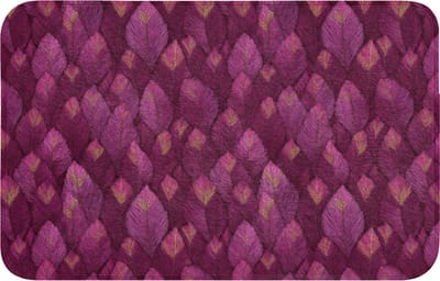 WC mat 80x50 cm - Antislip - Bladeren - Patroon - Burgundy - Toiletmat - Vloermat - Douchemat - Toilet tapijt - Toiletmatten