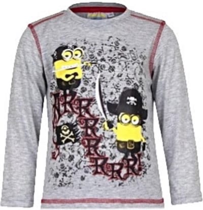 Minions longsleeve - piraten - grijs - maat 92/98 (3 jaar)