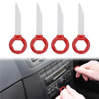Dailygoods- Sleutels Set van 4 - Professioneel Gereedschap - Roestvrij Staal - Ergonomisch Ontwerp - Compatibel met Autoradio's - Voor Eenvoudige Installatie - Radioverwijderaar