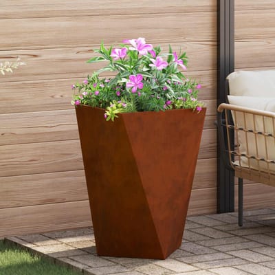 vidaXL Plantenbak Roestig 50 x 50 x 75 cm weervast staal