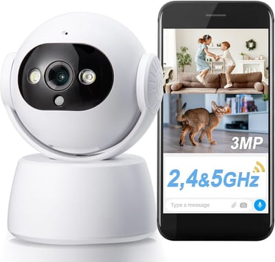 Beveiligingscamera Binnen - Bewakingscamera Wifi - Huis Bewaken - 360 Graden Zicht - 8 x 8 x 10 cm - Wit