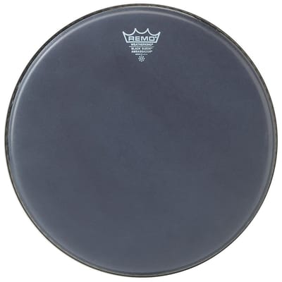 Remo Ambasador zwart Suede 12", Tom Batter/Reso - Tom vel