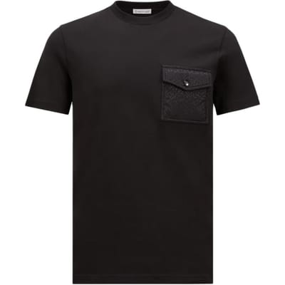 Moncler Katoenen T-shirt Met Zak Logo Heren Tops Zwart K1-091-8C00023-89AKK-999 L black