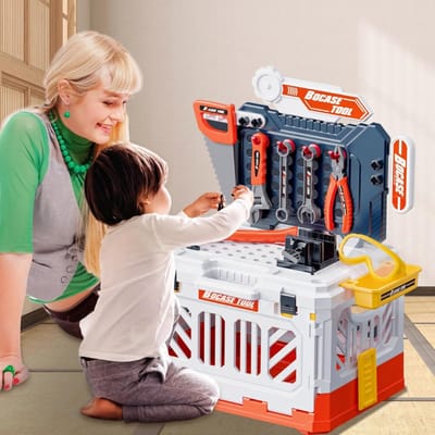 Nexvo® Werkbank Kinderen - Houten Werkbank - Werkbank Little Dutch - Veelkleurig - 54cm x 80cm x 33cm