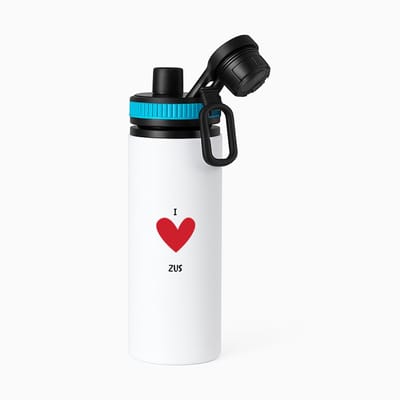 Hacebo® - Ik hou van mijn zus waterfles met draaidop blauw - Zus - de liefste zus - cadeau voor je zus - familie - hartje - love - water fles - 850ML