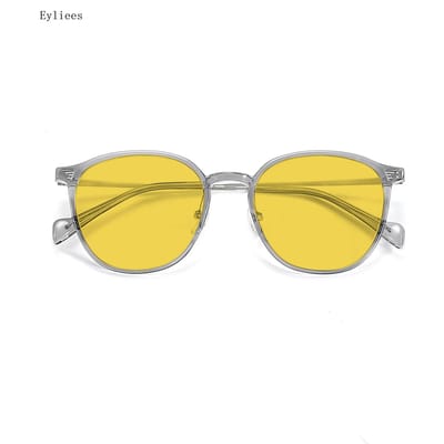 Nachtzicht Zonnebril voor Donker Rijden Mannen Vrouwen Zonnebril UV400 Bril Vintage Gafas De Sol Blauw Licht Blokkerende Bril yellow