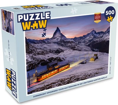 Puzzel Gornergrat spoorweg voor Matterhorn in het Zwitserse kanton Wallis - Legpuzzel - Puzzel 500 stukjes