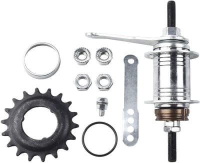 Fietsnaaf Terugtraprem - Achterwiel Naaf - Single Speed Fiets - Roestvrij Staal - 36/32 Spaakgaten - Zilver