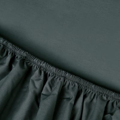 Kayori Kai Hoeslaken Katoen - 80-90x200cm - Matrasdikte 35cm - Rondom Elastiek - Antracite