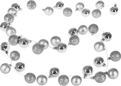 Casaria Kerstverlichting 40 LED´s Incl. Kerstballen - 2 m Mat Zilver