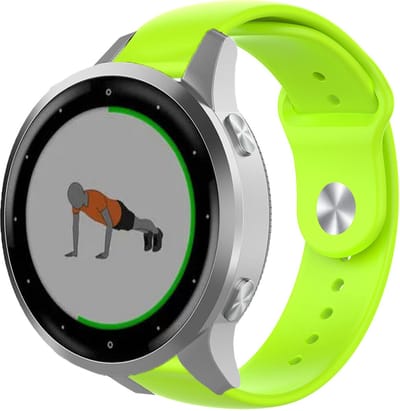 Siliconen bandje geschikt voor Garmin Vivoactive 4s / Garmin Vivomove 3s / Garmin Venu 2s bandje - Sport bandje met druksluiting - Groen / Lime