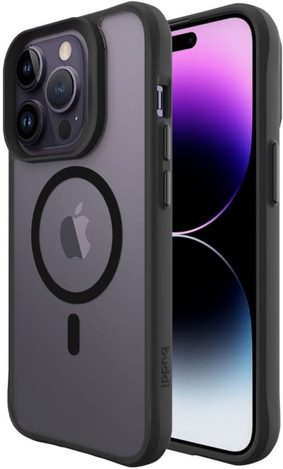 Buddi Hybrid - Hoesje Geschikt voor Apple iPhone 14 Pro - Compatibel met MagSafe - Back Cover met Magneet - Magnetische Beschermhoes - Matte Zwart