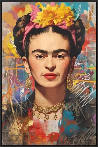 HomeBound by KY | Schilderij high gloss popart Frida Kahlo | 70x105x5cm | wandpaneel popart