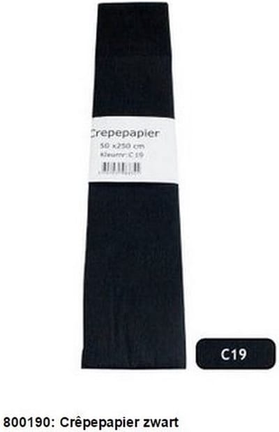 10 vel crêpepapier zwart 100559.