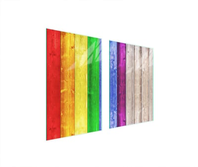 TMK ArtDeko Serie - Snijplank - 35+30x52 cm - Szkło hartowane - Wielobarwny