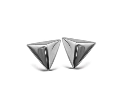 Jwls4u Oorbellen Earstuds Pyramide 3D JE001S