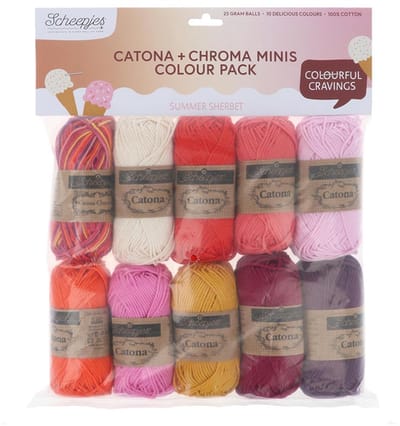 Scheepjes Catona en Chroma colour pack 10x25g - Haakgaren / Breigaren