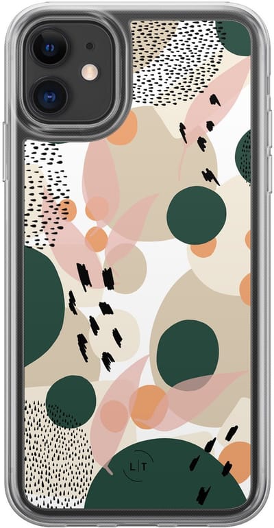 Hoesje geschikt voor iPhone 11 - Abstract print - 2in1 backcover - Print / Illustratie - Multi - Leuke Telefoonhoesjes