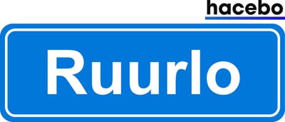 Hacebo - Plaatsnaam Sticker - 29x10 CM - Ruurlo sticker - Verkeersborden sticker - grappige cadeaus - Ruurlo