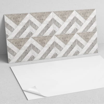 Coloray Wandpanelen Zelfklevend - Geometrisch patroon in tegels PVC Wandpaneel - 100 cm x 50 cm - Grijs Wandbekleding Zelfklevend - 1 stuk - Texturen Wandpanelen Zelfklevend - Wandpanelen Keuken - Wandpaneel Badkamer