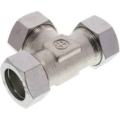 35L Verzinkt Stalen T-stuk Snijring 160 Bar DIN 2353 - FL3T-C-EZ-35-L