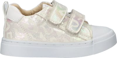 Shoesme Metallic Witte Sneaker - Sneakers Kinderen - Meisjes - White Metallic - Microfiber leer - Maat 22