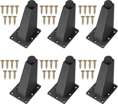 Dailygoods - Set van 6 Zwarte Meubelpoten van Aluminiumlegering - Voor Diverse Meubels
