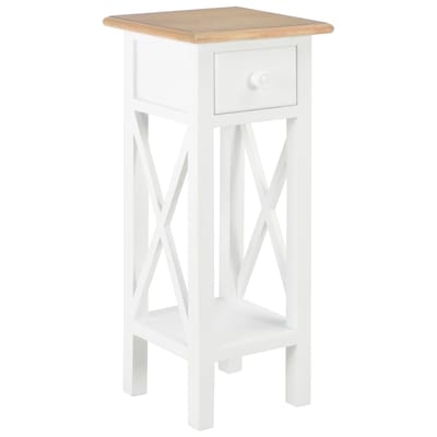 vidaXL - Bijzettafel - 27x27x65,5 - cm - hout - wit
