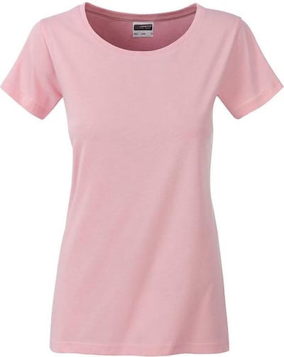 James and Nicholson Dames/dames Basic Organic Katoenen T-Shirt (Zacht Roze)