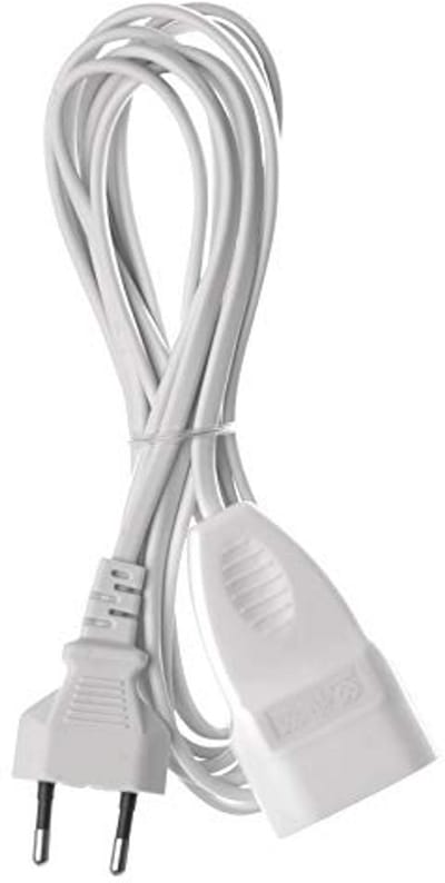 Verlengkabel 3 m met Euro-stekker en koppeling - Kunststof kabel 2 x 0,75 mm - Stroomverlenging voor binnen - Dimbaar tot 575 W, 250 V