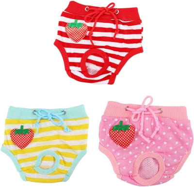 Hondenbroekje Katoen - Veiligheidsbroek Puppy - Hygiënisch Huisdier - Wasbaar Absorberend - Maat S-L - Blauw