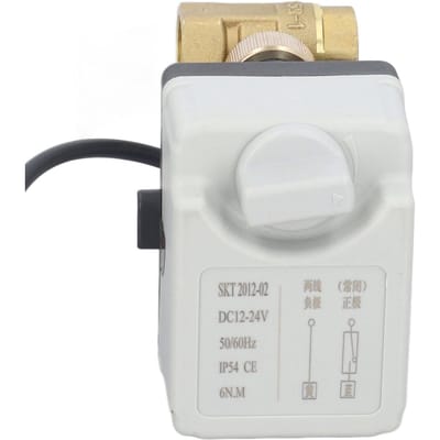 Vanne à Boisseau Sphérique Motorisée Manuelle Automatique 2 Fils 2 Voies Normalement Fermée DN15 Vanne à Boisseau Sphérique Électrique DC12‑24V