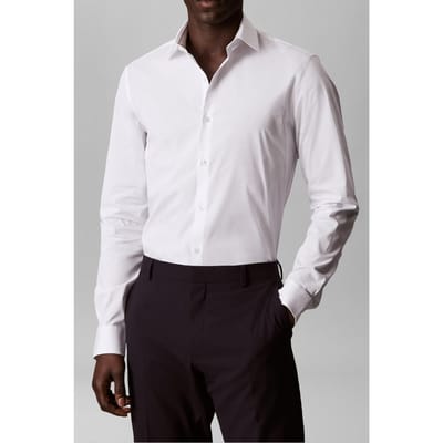 Calvin Klein Slim Essential Poplin Shirt White Taglia: 38 | Camicie Business Outlet | Uomo | Bianco
